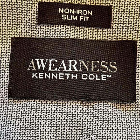 Kenneth cole mens awareness grey multicolor button down long sleeve non iron XL - Picture 6 of 9